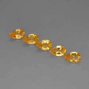 3.59 ct Yellow Citrine Gemstone, Citrine Gem in Pear Facet Shape for Sale.