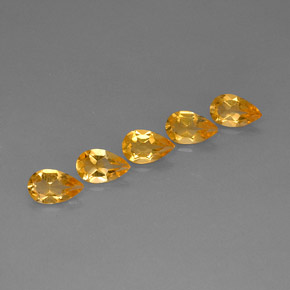 3.59 ct Yellow Citrine Stone, Natural Citrine in Pear Facet Shape for Sale