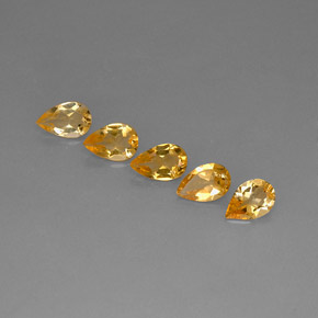 3.07 ct Yellow Citrine Gemstone, Citrine Gem in Pear Facet Shape for Sale.