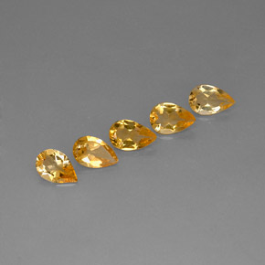 3.07 ct Yellow Citrine Stone, Natural Citrine in Pear Facet Shape for Sale