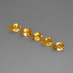 3.38 ct Yellow Citrine Stone, Natural Citrine in Pear Facet Shape for Sale