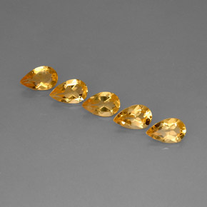 3.86 ct Yellow Citrine Stone, Natural Citrine in Pear Facet Shape for Sale