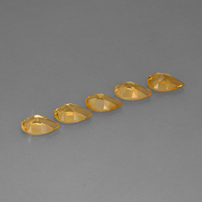 Citrine Gemstone in 8 x 5.1 mm Size for Sale, Citrine Stone in Yellow Golden Color