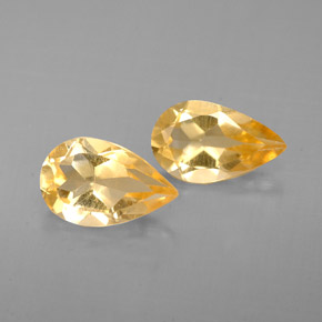 1.37 ct Yellow Citrine Gemstone, Citrine Gem in Pear Facet Shape for Sale.