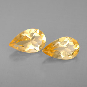 1.37 ct Yellow Citrine Stone, Natural Citrine in Pear Facet Shape for Sale