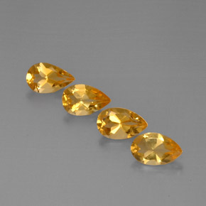 3.08 ct Gold Citrine Gemstone, Citrine Gem in Pear Facet Shape for Sale.