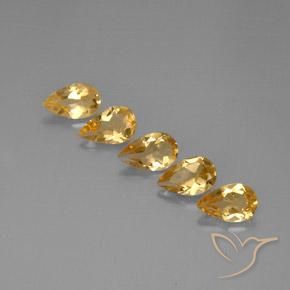 3.36ctw Natural Golden Citrine, Pear Shape, VVS-VS