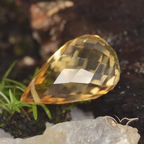 5.07 ct Golden Citrine Stone, Natural Citrine in Briolette with Hole Shape for Sale