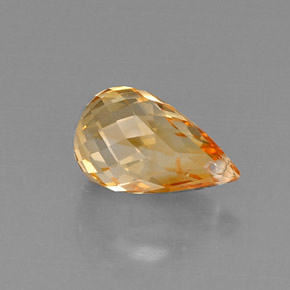 4.20 ct Yellow Citrine Stone, Natural Citrine in Briolette with Hole Shape for Sale