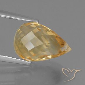 Citrine Gemstone in 12 x 8 mm (calibrated) Size for Sale, Citrine Stone in Light Orange-Gold  Color
