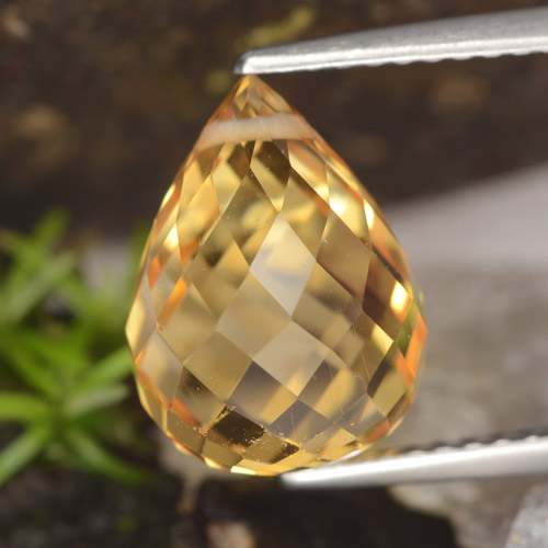 Citrine Doré briolette with hole du Brésil, 11,6x8,7 mm, poids de 5,03 ct, pierre gemme naturelle Non traité de pureté vvs-vs, 1 pièce de citrine, couleur Orange moyen, dureté Mohs de 7 convient aux bijoux de tous les jours, pierre de sagesse, Débloque le chakra du plexus solaire, Photo A