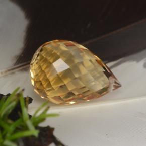 4.47 ct Golden Citrine Stone, Natural Citrine in Briolette with Hole Shape for Sale