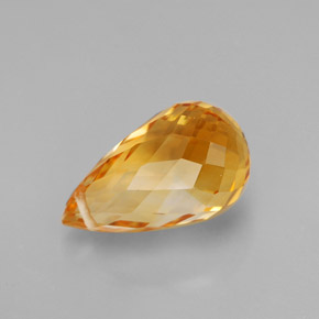4.22 ct Gold Citrine Gemstone, Citrine Gem in Briolette with Hole Shape for Sale.