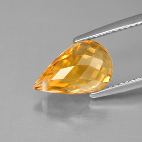 Citrine Gemstone in 12.2 x 7.6 mm Size for Sale, Citrine Stone in Yellow Golden Color