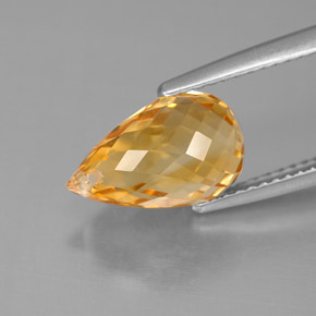 Citrine Gemstone in 11.7 x 7.4 mm Size for Sale, Citrine Stone in Yellow Golden Color