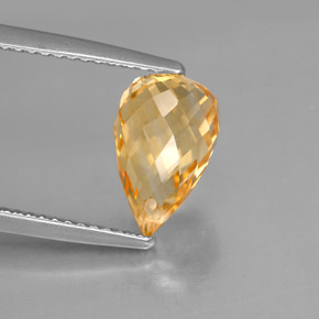 2.74 ct Gold Citrine Gemstone, Citrine Gem in Briolette with Hole Shape for Sale.