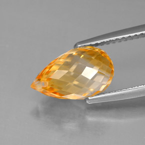 Citrine Gemstone in 12.1 x 7.4 mm Size for Sale, Citrine Stone in Yellow Golden Color