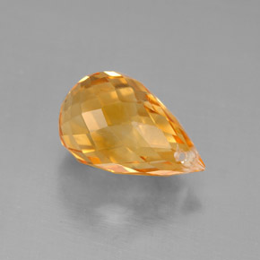 4.43 ct Yellow Citrine Stone, Natural Citrine in Briolette with Hole Shape for Sale