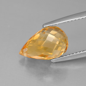Citrine Gemstone in 12.1 x 7.7 mm Size for Sale, Citrine Stone in Yellow Golden Color