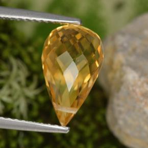3.48 ct Yellow Citrine Gemstone, Citrine Gem in Briolette with Hole Shape for Sale.