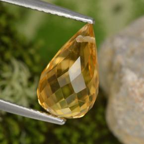 Citrine Gemstone in 11.9 x 7.4 mm Size for Sale, Citrine Stone in Yellow Golden Color