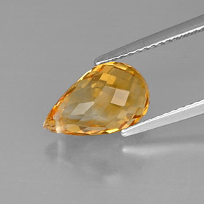 Citrine Gemstone in 11.9 x 7.4 mm Size for Sale, Citrine Stone in Yellow Golden Color