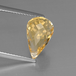 3.84 ct Yellow Citrine Gemstone, Citrine Gem in Briolette with Hole Shape for Sale.
