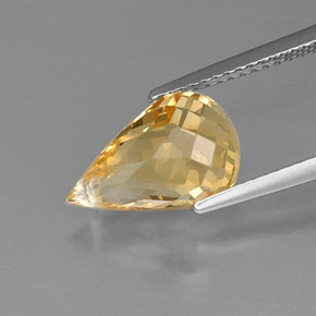 Citrine Gemstone in 12.5 x 7.8 mm Size for Sale, Citrine Stone in Yellow Golden Color