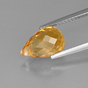 Citrine Gemstone in 11.7 x 7.3 mm Size for Sale, Citrine Stone in Yellow Golden Color