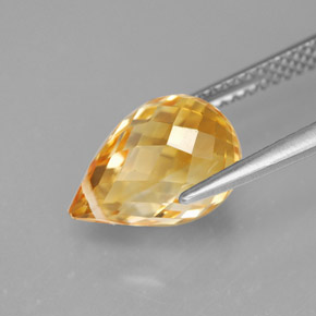 Citrine Gemstone in 11.5 x 7.9 mm Size for Sale, Citrine Stone in Yellow Golden Color