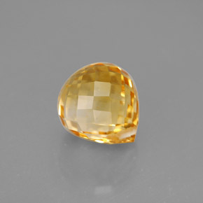 3.10 ct Yellow Citrine Stone, Natural Citrine in Briolette with Hole Shape for Sale