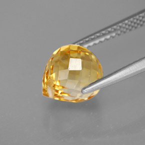 Citrine Gemstone in 8.7 x 7.6 mm Size for Sale, Citrine Stone in Yellow Golden Color