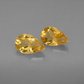 1.47 ct Yellow Citrine Gemstone, Citrine Gem in Pear Facet Shape for Sale.