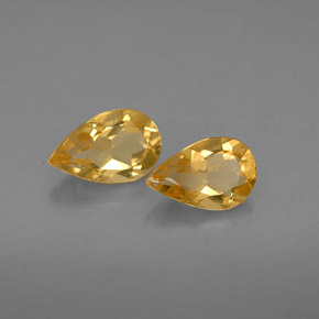 1.47 ct Yellow Citrine Stone, Natural Citrine in Pear Facet Shape for Sale