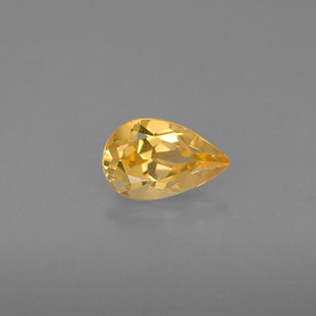 0.77 ct Yellow Citrine Gemstone, Citrine Gem in Pear Facet Shape for Sale.