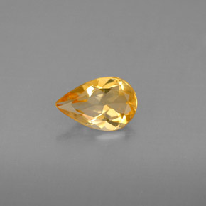 0.63 ct Yellow Citrine Gemstone, Citrine Gem in Pear Facet Shape for Sale.