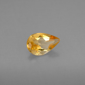 0.63 ct Yellow Citrine Stone, Natural Citrine in Pear Facet Shape for Sale