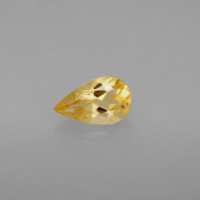 0.71 ct Yellow Citrine Gemstone, Citrine Gem in Pear Facet Shape for Sale.