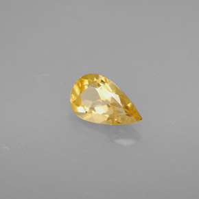 0.71 ct Yellow Citrine Stone, Natural Citrine in Pear Facet Shape for Sale