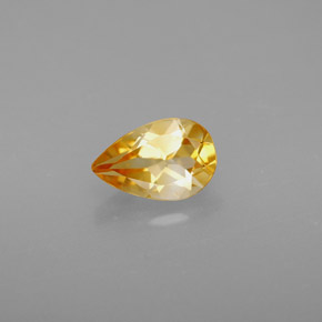 0.83 ct Yellow Citrine Gemstone, Citrine Gem in Pear Facet Shape for Sale.