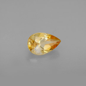 0.83 ct Yellow Citrine Stone, Natural Citrine in Pear Facet Shape for Sale