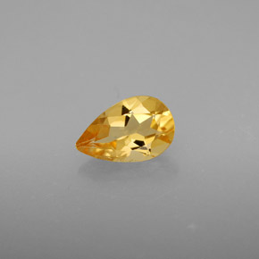 0.72 ct Yellow Citrine Gemstone, Citrine Gem in Pear Facet Shape for Sale.