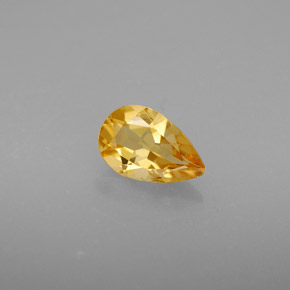 0.72 ct Yellow Citrine Stone, Natural Citrine in Pear Facet Shape for Sale