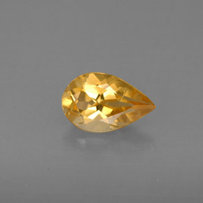 0.75 ct Yellow Citrine Gemstone, Citrine Gem in Pear Facet Shape for Sale.