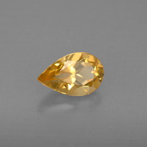 0.75 ct Yellow Citrine Stone, Natural Citrine in Pear Facet Shape for Sale