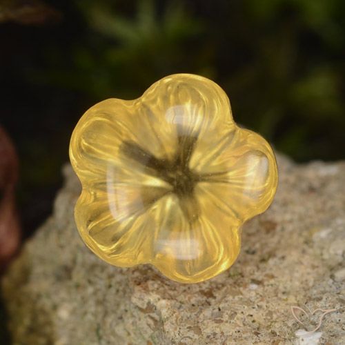 1.47ct Natural Medium Gold  Citrine, Flower Cut, Transparent