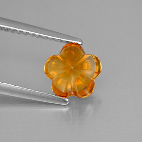 1.22 ct Orange Citrine Gemstone, Citrine Gem in Flower-Cut Shape for Sale.