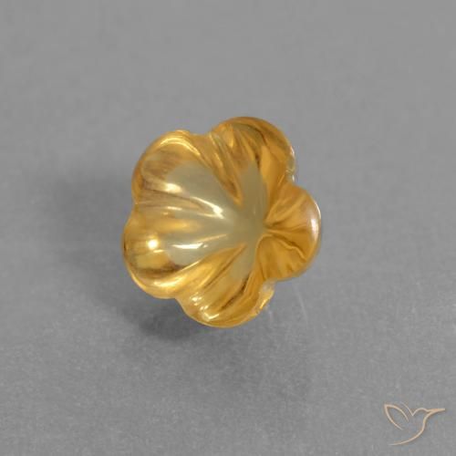 1.41 ct Golden Citrine Stone, Natural Citrine in Flower-Cut Shape for Sale