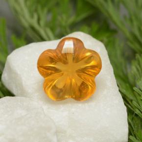 1.29 ct Orange Citrine Gemstone, Citrine Gem in Flower-Cut Shape for Sale.
