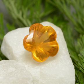 1.29 ct Orange Citrine Stone, Natural Citrine in Flower-Cut Shape for Sale